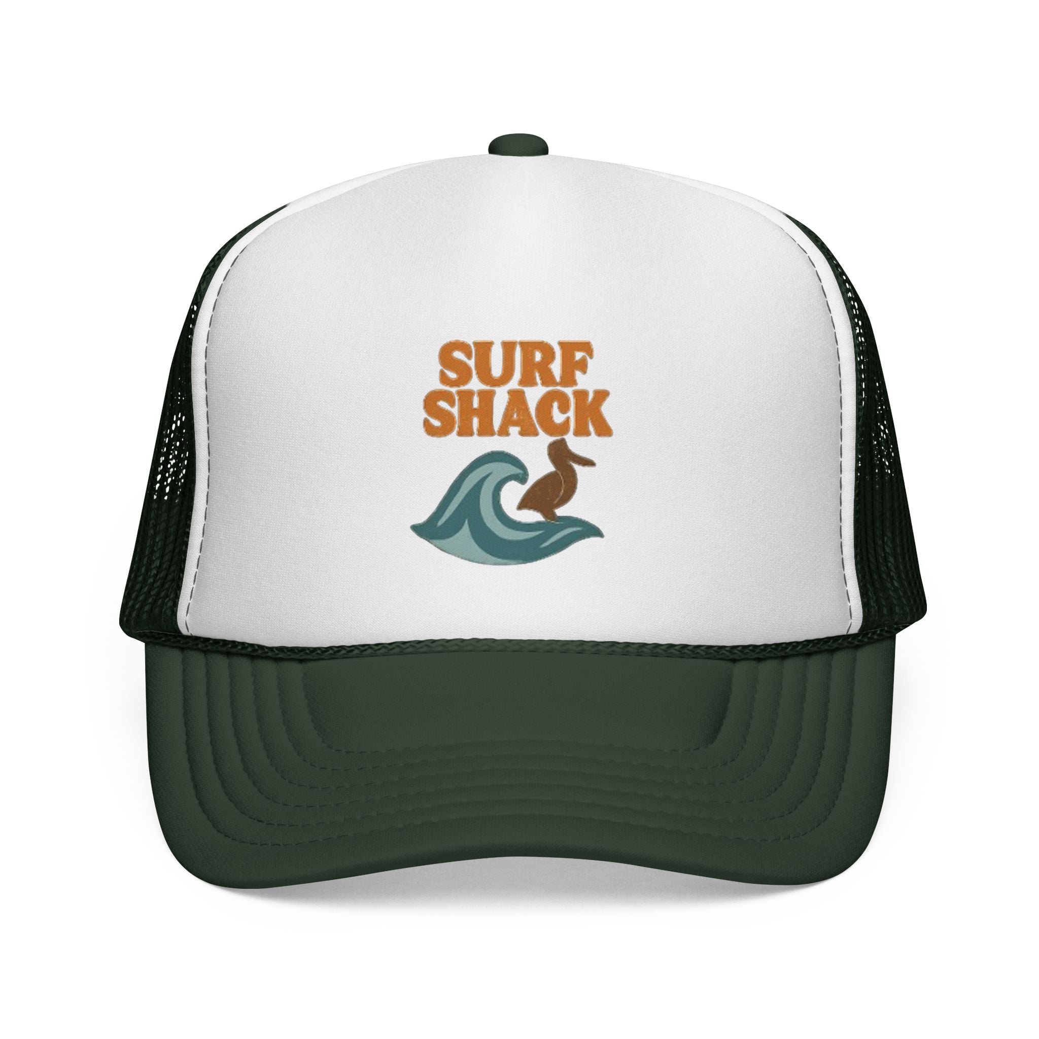 Surf Shack Trucker Cap – Retro Beach Wave & Surfer Logo