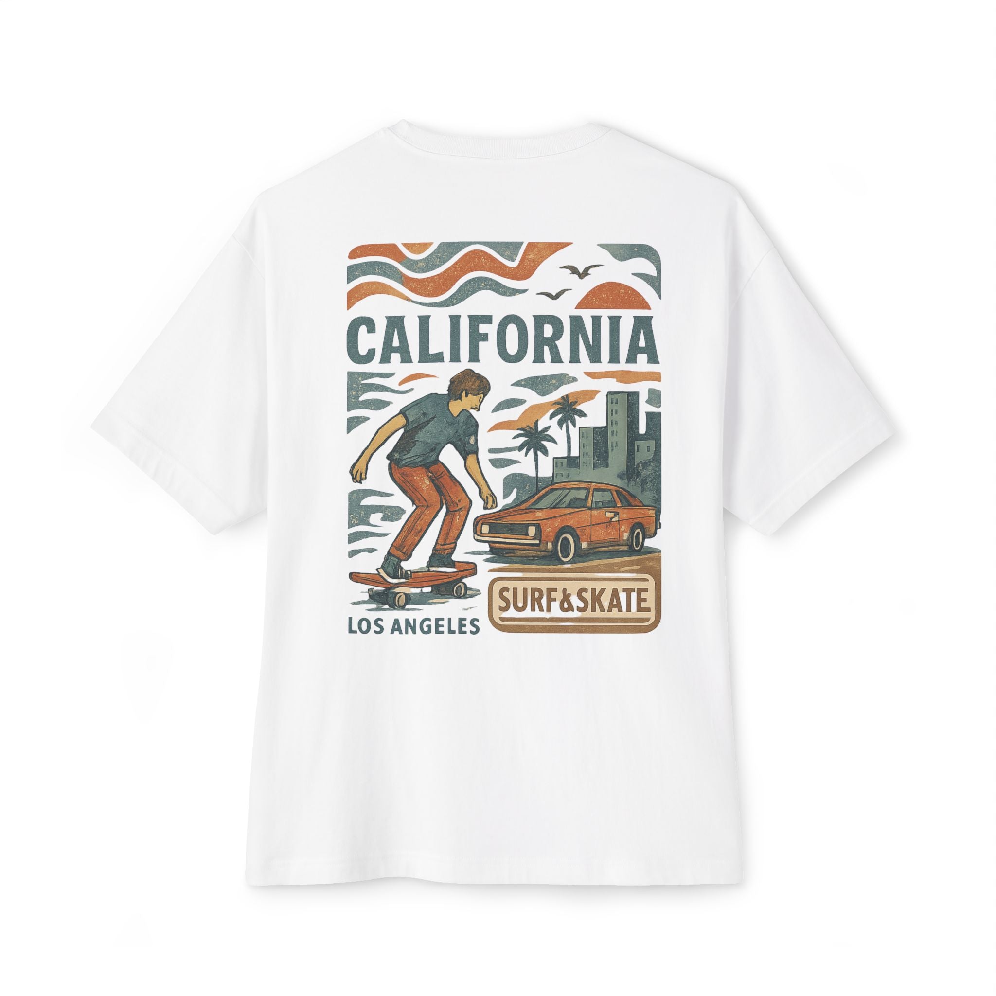 California Surf & Skate T‑Shirt — Retro Los Angeles Boardwalk Graphic Tee