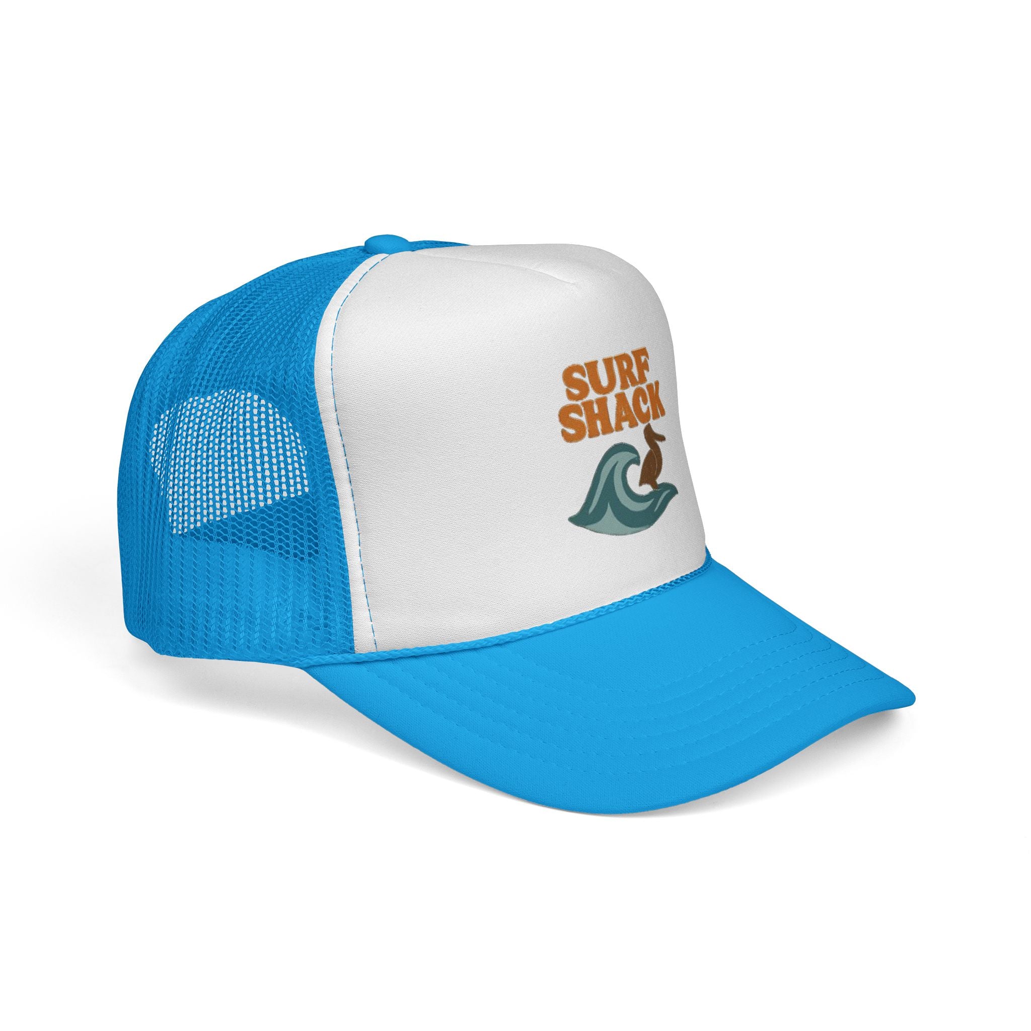 Surf Shack Trucker Cap – Retro Beach Wave & Surfer Logo