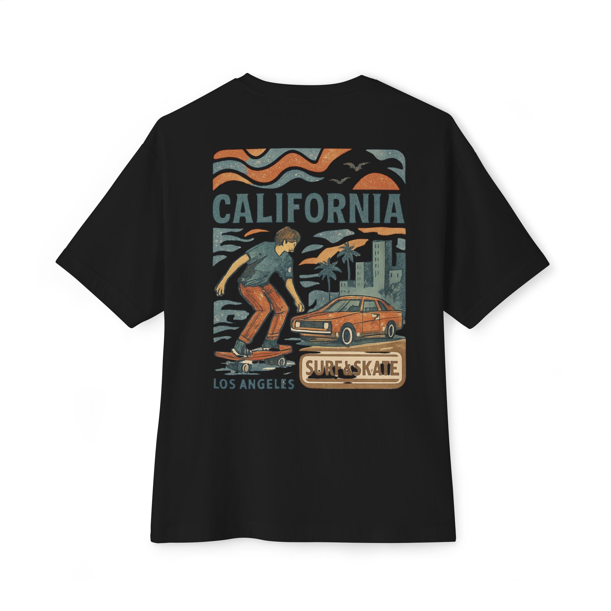 California Surf & Skate T‑Shirt — Retro Los Angeles Boardwalk Graphic Tee