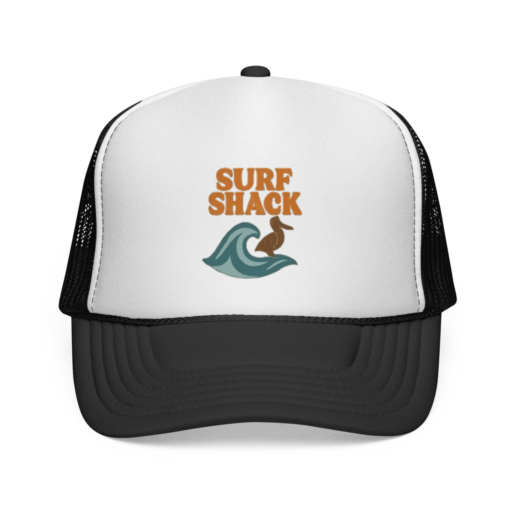 Surf Shack Trucker Cap – Retro Beach Wave & Surfer Logo