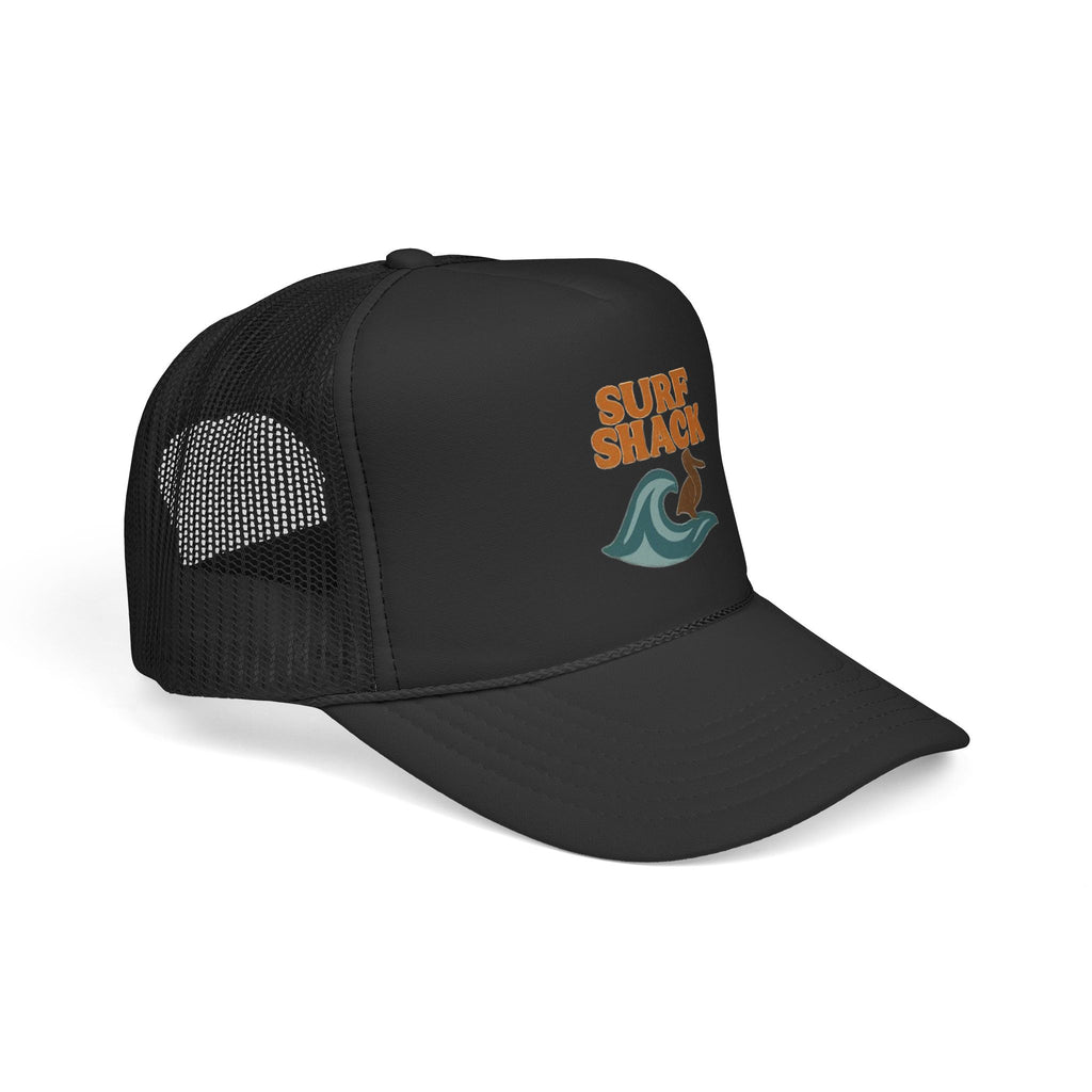 Surf Shack Trucker Cap – Retro Beach Wave & Surfer Logo