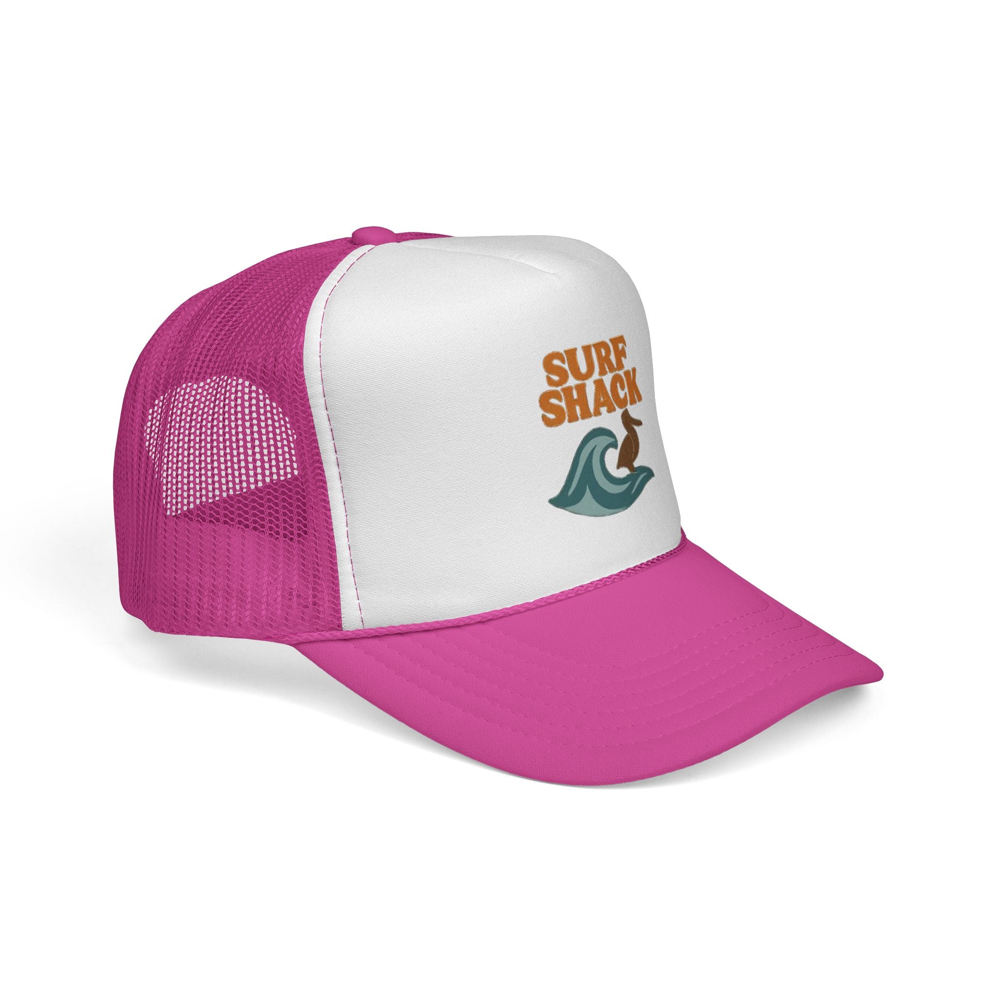Surf Shack Trucker Cap – Retro Beach Wave & Surfer Logo