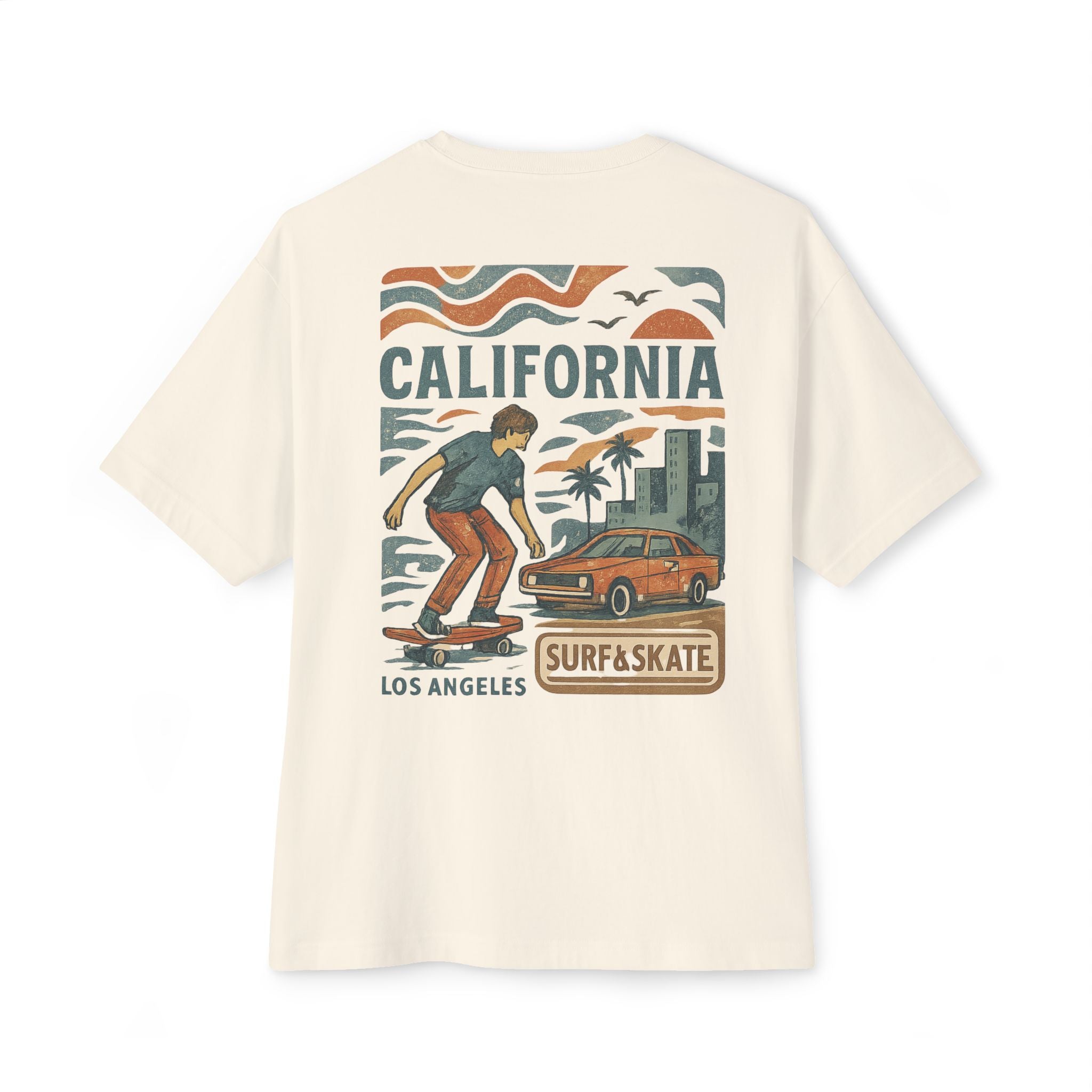 California Surf & Skate T‑Shirt — Retro Los Angeles Boardwalk Graphic Tee