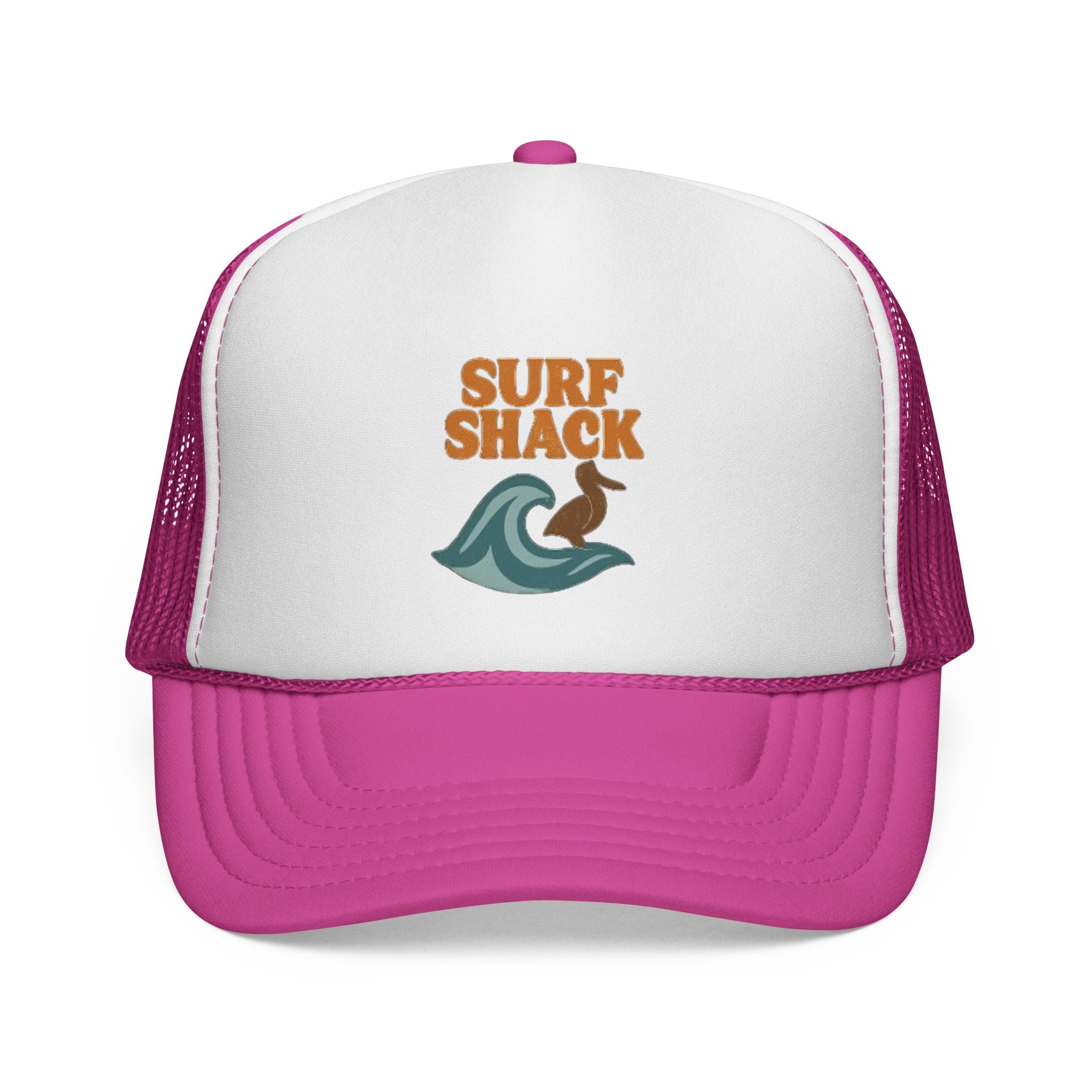 Surf Shack Trucker Cap – Retro Beach Wave & Surfer Logo