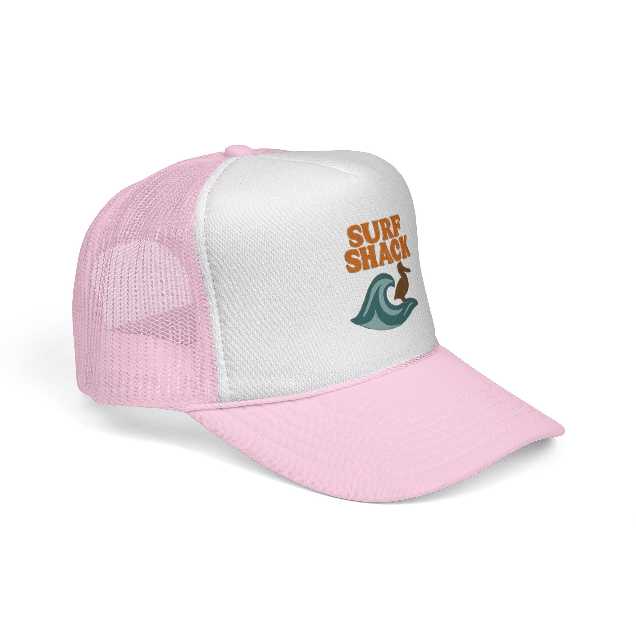 Surf Shack Trucker Cap – Retro Beach Wave & Surfer Logo