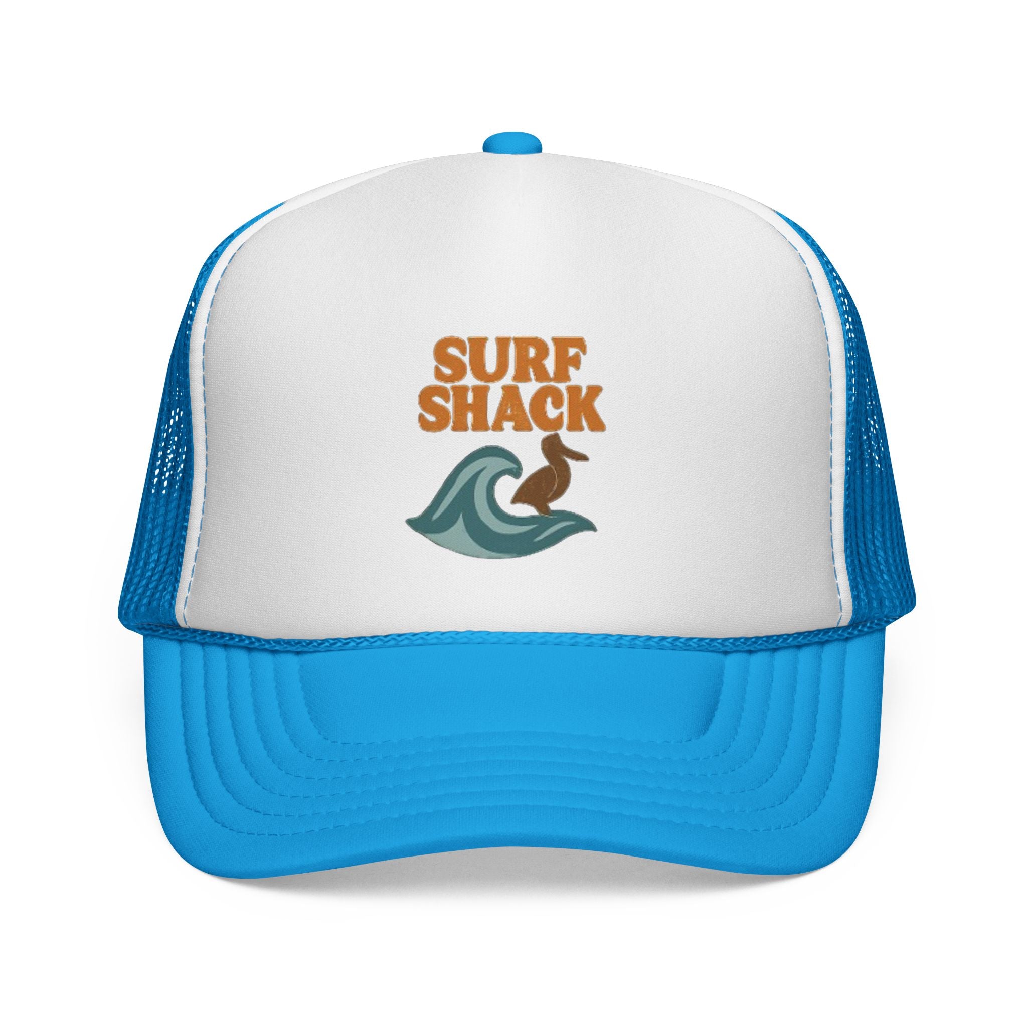 Surf Shack Trucker Cap – Retro Beach Wave & Surfer Logo