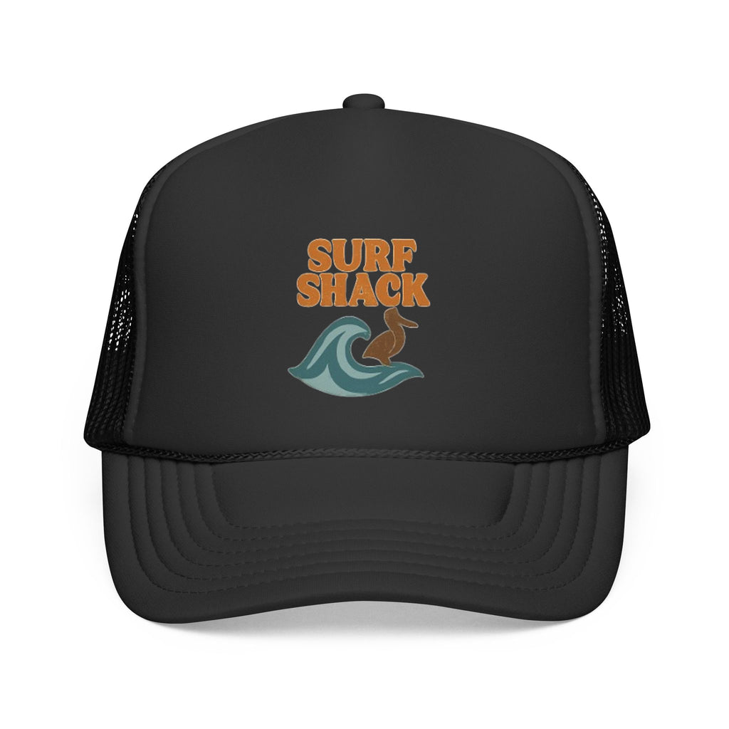 Surf Shack Trucker Cap – Retro Beach Wave & Surfer Logo